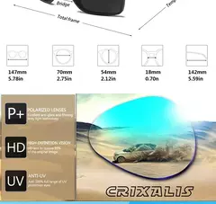 CRIXALIS-óculos polarizados para homens e mulheres, óculos UV400, quadrado, extragrande, anti-reflexo, espelho motorista, moda masculina na internet
