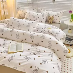 Imagem do Conjunto de lençol impresso bonito para crianças, estilo cartoon, conjunto de cama respirável, cama King e Queen durável