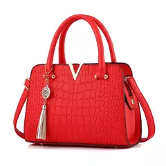 Bolsa de couro de alta qualidade para mulheres, Bolsas de Ombro Crocodilo, Designer de Letras V, Grande Capacidade