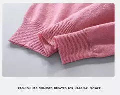 Camisola de cashmere manga comprida masculina com decote em v, pulôveres masculinos padrão, saltadores de tricô, roupas monocromáticas, venda quente - loja online
