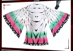 Anime demônio slayer kimetsu não yaiba kochou shinobu cosplay traje peruca conjunto quimono uniforme halloween anime trajes para adulto criança - comprar online
