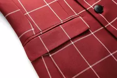 Terno masculino de duas peças, jaqueta dupla breasted slim fit com calças, jaqueta de festa de casamento com calças, tamanho asiático M-6XL