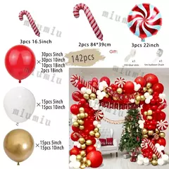 Decorações balões de natal guirlanda arco vermelho metálico ouro com homem de gengibre estrelas balão foil para decoração de festa de natal - Wolf Magazine