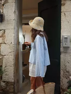 Camisas femininas com laço de linho e algodão com renda, blusa solta de manga longa com decote V profundo, blusa casual feminina, primavera e verão - loja online