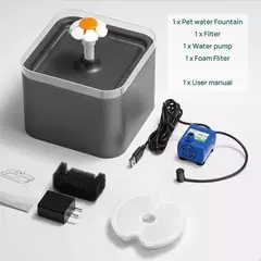 Fonte de água automática para cães e gatos, 2l, com iluminação led, usb, dispensador de água para animais de estimação com fio de recircular para alimentador de animais de estimação