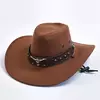 Camurça artificial Cowboy Chapéus, Jazz Hat, Vintage, Big-Edge, Cavalheiro Vaqueira, Feriados Festa Cosplay