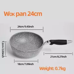 Frigideira Antiaderente de Pedra Durável, Frigideira de Caldeirão, Panelas de Fogão de Indução, Ovo Panqueca, Fogão a Gás, Home Wok, 28 cm, 26 cm, 24 cm, 20cm na internet