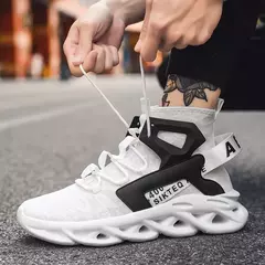 YRZL-tênis de topo alto masculino, malha respirável, meias leves, confortável, casual, antiderrapante, andando - loja online