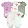 Bebê recém-nascido Cartoon Cotton Bodysuit, Macacão infantil, Roupas da moda, Roupas de menino e menina, 5pcs por lote