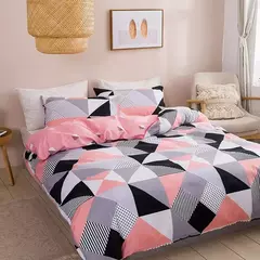 Conjunto de cama confortável macio com impressão geométrica, capa de edredão, solteiro, duplo, rainha, king size, barato, durável, sem folha