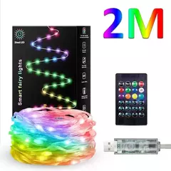Cordas de iluminação led fada à prova dwaterproof água bolha bola lâmpada bluetooth app controle remoto usb controlador música sonho cor natal na internet