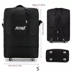 Mala de Viagem Expansível para Homens e Mulheres, Bagagem Trolley, Pacote de Viagem, Rodas, Dobrável, Versátil, Mala Preta, Weekend Trip, Weekend - comprar online