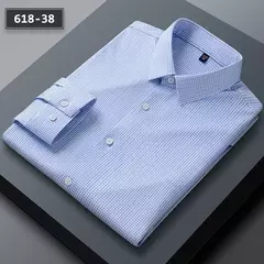 Imagem do Camisas sem costura de alta qualidade masculina, manga longa, fina, casual, luxo