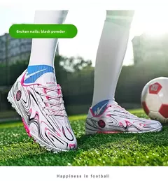 Sapatos de futebol respiráveis dos homens botas de futebol de pico longo das mulheres das crianças jovens esportes bola sapatos competição calçado de treinamento - comprar online