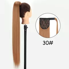 34 polegadas sintético rabo de cavalo extensão do cabelo clipe em peruca falsa peruca loira envoltório em torno da trança longo suave sobrecarga rabo de cavalo