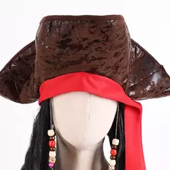 Adulto masculino caribe pirata chapéu peruca halloween palco desempenho pirata capitão traje peruca acessórios de festa jack sparrow peruca - Wolf Magazine