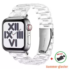 Pulseira Link Transparente para Apple Watch, Banda 44mm Ultra, 49mm, 41mm, 45mm, 40mm, 42mm, 38mm, iWatch Series 8, 7, 6, 5, 4, 3, SE - comprar online