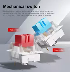 E-YOOSO Z11T USB com fio, teclado de jogos mecânico, azul, vermelho, chave 61 teclas, gamer, russo, brasileiro, português para computador portátil - loja online