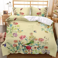 Elegante Flores Bedding Set, Bela Impressão 3D Consolador, Bedding Set, Rainha, Twin, Single Size, Capa de Edredão, Fronha, Presentes de luxo, Moda - loja online