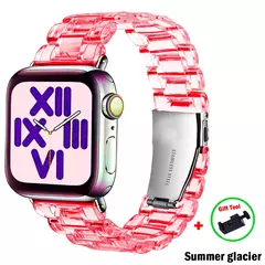 Pulseira Link Transparente para Apple Watch, Banda 44mm Ultra, 49mm, 41mm, 45mm, 40mm, 42mm, 38mm, iWatch Series 8, 7, 6, 5, 4, 3, SE - comprar online