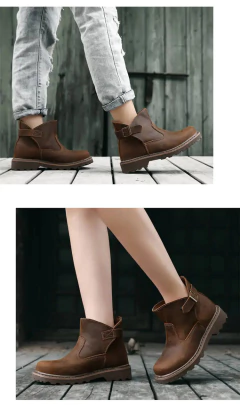 Imagem do Sapatos de caminhada homens botas de caça à prova dwaterproof água tático deserto combate tornozelo botas trekking sapatos femininos trabalho couro caminhada tênis