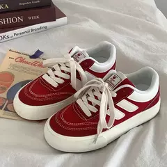 Sapatos de lona casual vulcanizado para mulheres, plataforma respirável, robusto, plano, esporte, tênis de corrida, primavera, outono - Wolf Magazine