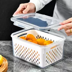 Caixa De Armazenamento De Geladeira, Organizador De Geladeira, Legumes Frescos, Caixas De Frutas, Cesta De Drenagem, Despensa, Organizador De Cozinha - comprar online