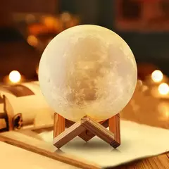 Bateria Powered LED Moon Lamp Com Suporte, Starry Night Light, Decoração do quarto, Kids Gift, 8cm na internet