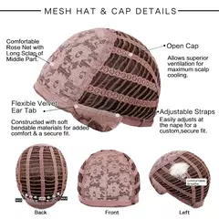 Perucas longas de cabelo sintético castanho para mulheres, peruca loura com Franja, ondulada natural, resistente ao calor, cosplay - loja online