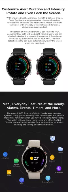 Amazfit-Smartwatch GTR 2 com autonomia de bateria ultra longa incorporada, telefone Android e iOS, Alexa, nova versão - Wolf Magazine