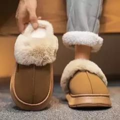 Chinelos de algodão antiderrapante confortáveis para homens e mulheres, sapatos de pelúcia quente para casa, interior, exterior, quarto, inverno na internet
