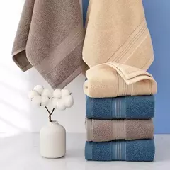 Toalha De Banho De Algodão Macio Para Adultos, Aumenta A Absorção De Água, Toalha De Rosto Monocromática, Seda Dourada, 2PCs na internet