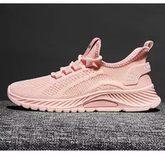 Imagem do Sapatos esportivos respiráveis para mulheres, tênis casuais, mocassins com renda, malha de malha, moda feminina, marca designer, 2024