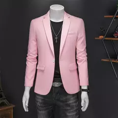 Blazers casuais monocromáticos de botão único masculino, smoking de luxo, terno de negócio de qualidade, jaquetas slim fit, jaquetas masculinas, 6XL, 5XL, 4XL, primavera