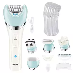 VGR Depiladora Elétrica para Mulheres, Barbeador Feminino, Removedor de Pêlos Corporais e Pernas, Lady Bikini Trimmer, Massagem de Limpeza Facial, V-703, 5 em 1 na internet