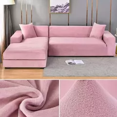 Tampa de veludo grosso do sofá para a sala de estar, tampa elástica, sofá de canto em forma L, estiramento, 1,2, 3,4 Seater - loja online