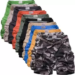 Calções de carga multi-bolso masculino, calções retos, camisola, tamanho grande, soltos, ao ar livre, caminhadas, pesca, escalada, verão, 11 cores - comprar online