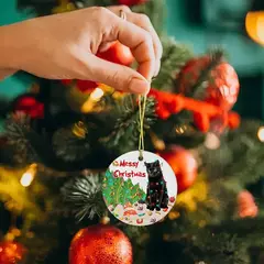 Pingente De Natal De Acrílico Gato Preto, Xmas Tree Hanging Animal Ornamentos, Decoração De Festa De Casa, Casamento, Ano Novo na internet