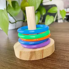 Anel de papagaio interativo de madeira brinquedo exercício educacional estimulando diversão playtime para papagaio periquito brinquedos de pássaros cor aleatória - Wolf Magazine