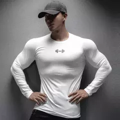 Camiseta de manga comprida seca rápida masculina, tops esportivos musculares, corrida de lazer, nova para primavera e outono - comprar online