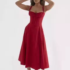 Vestido de verão estampado floral, Laço frontal feminino, Gola quadrada, Vestido de coxa dividido, Cinta de praia, Vestido de noite, Novo - comprar online