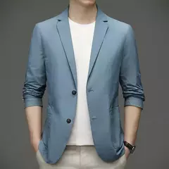 Imagem do Blazers masculinos de negócios slim fit, blazers casuais, casacos de primavera, roupas formais, casacos de grife masculinos, tamanho 4x, novos, verão