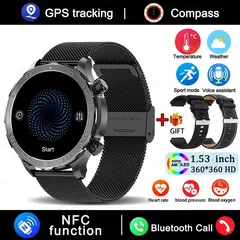Relógio Inteligente de Chamada Bluetooth para Homens, Huawei AMOLED, Tela Grande HD, Frequência Cardíaca, NFC, IP68 Impermeável, GPS, Relógio Esportivo, Novo, 2022 - comprar online