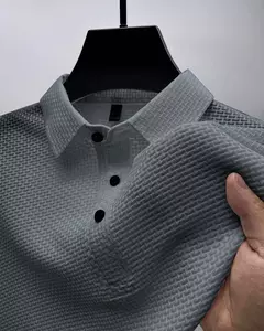 Camisa polo manga curta masculina, top respirável, solta, cor sólida, alta qualidade, moda casual, verão - loja online
