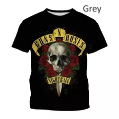 Homens e mulheres em 3D impresso T-shirts, Guns N Roses, Rock Band, Skull Streetwear, personalizado mais camisa, verão, novo - comprar online