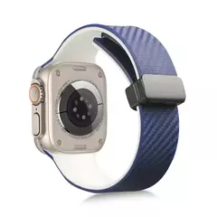 Imagem do Pulseira de fibra de carbono para Apple Watch, Ultra 2 bandas, pulseira magnética de silicone, 49mm, 44mm, 45mm, 41mm, 40mm, iWatch Series 9, 8, 7, 6, SE, 5, 4