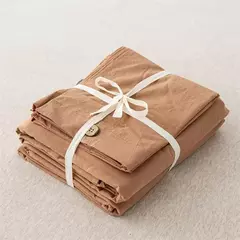 Conjunto de edredão duplo, Conjunto de cama de algodão torção sólida, Quilt Cover King Size, 100% Algodão, 220x240, 3Pcs