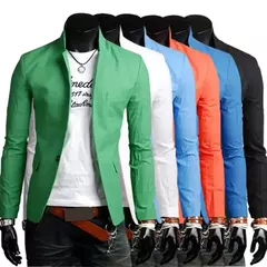 Masculino casual blazer primavera outono cor sólida lapela colarinho botão bolsos decoração terno de negócios topos festa de casamento outwear casaco - comprar online