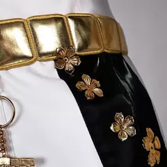 Rumi Zoey Mira Cosplay Peruca Mulheres Preto Terno Dourado Festa de Halloween Role Playing Outfit - comprar online