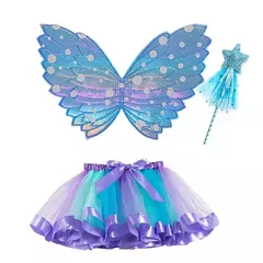 Imagem do Saia tutu meninas asa verão menina princesa mini pettiskirt festa dança arco-íris tule saias coloridas halloween cosplay roupas